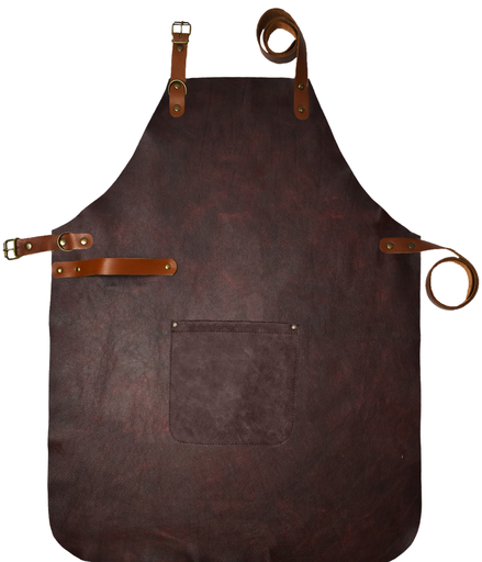 Custom Full Leather Apron - Bordeaux