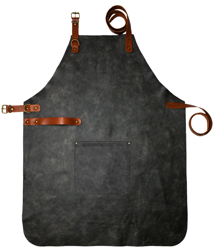 Custom Full Leather Apron - Charcoal