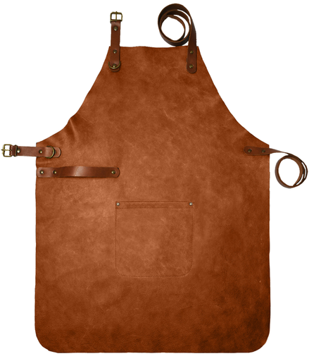 Custom Full Leather Apron - Cognac