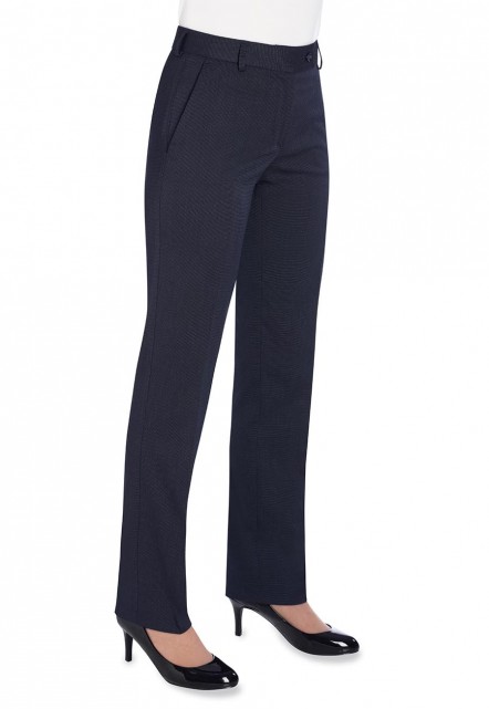 Ladies Trousers Navy Pin Dot - Tailored Fit