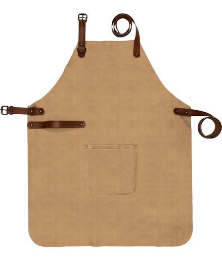 Custom Full Leather Apron - Sand