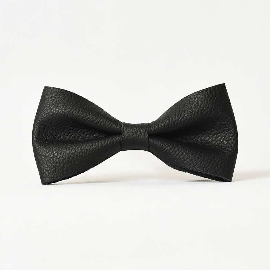 Leather Bow Tie - Black