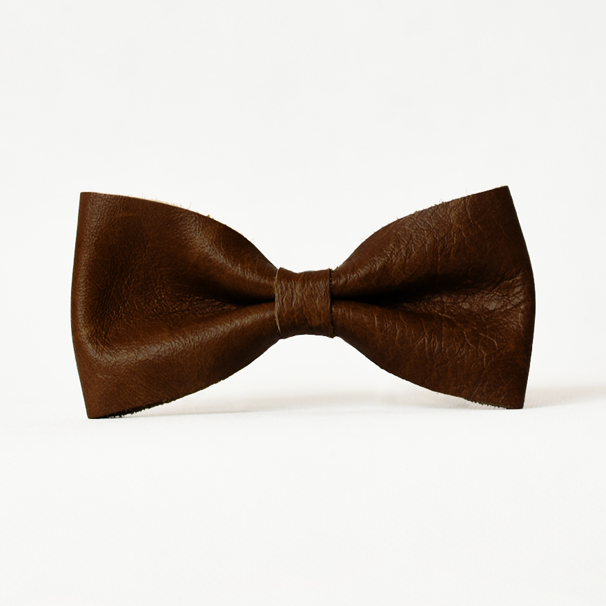 Leather Bow Tie - Espresso