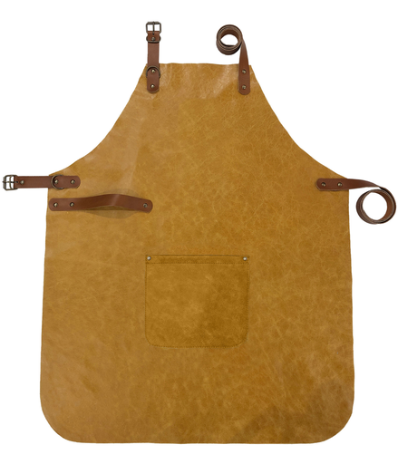 Custom Full Leather Apron - Mustard