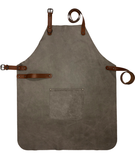 Custom Full Leather Apron - Stone