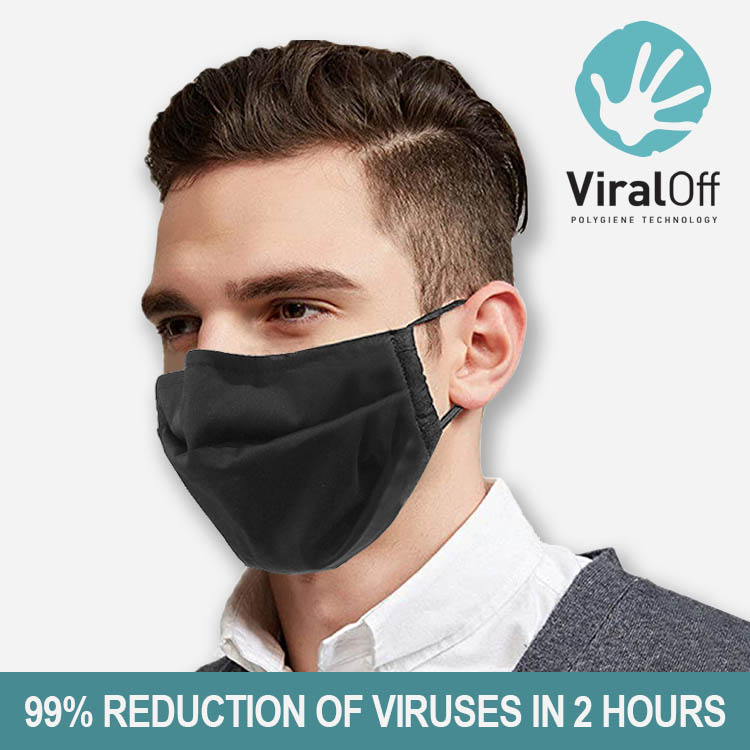 SWIFT-19 Reusable Antiviral Cotton Barrier Mask Black
