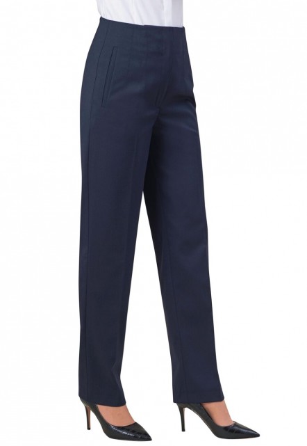 Ladies Rosalind High Waist Trouser A - Navy P/Dot
