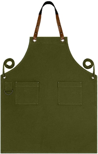 [UNI10] Custom Full Canvas Apron - Olive