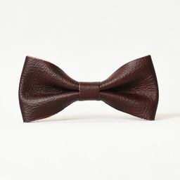 [UNI17066] Leather Bow Tie - Bordeaux