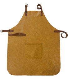 [UNI17795] Full Leather Apron - Mustard