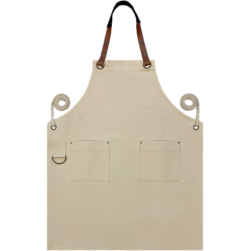 [UNI21740] Custom Full Canvas Apron - Natural