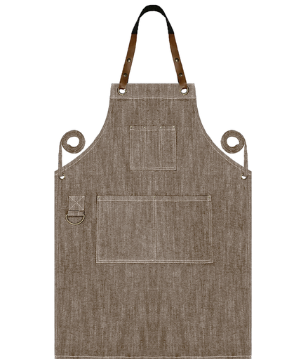[UNI47522] Full Vintage Denim Apron - Buckwheat