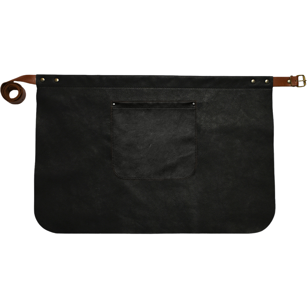 Half Leather Apron - Black