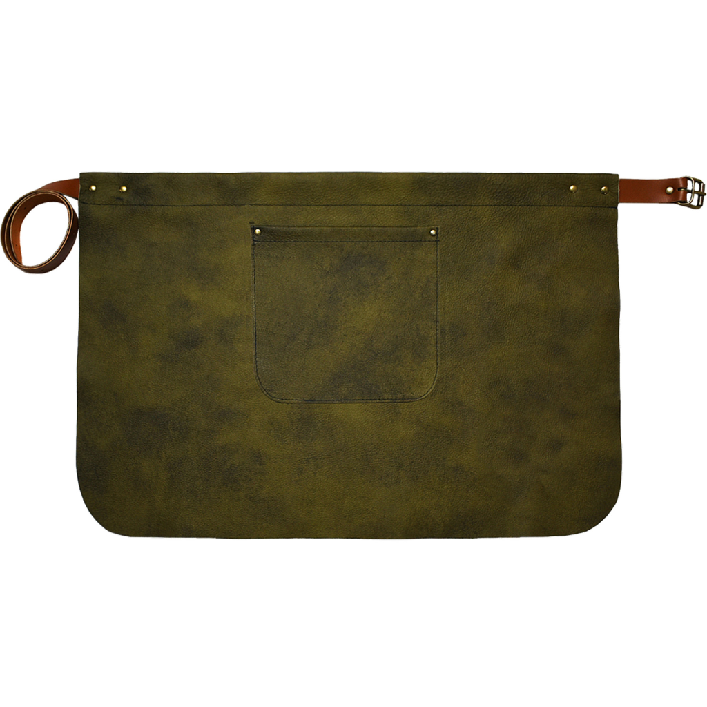 Custom Half Leather Apron - Olive