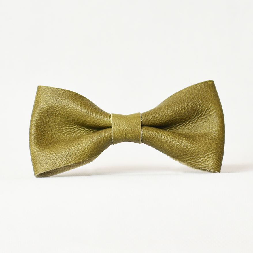 Leather Bow Tie - Sage