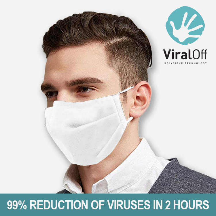 SWIFT-19 Reusable Antiviral Cotton Barrier Mask - White