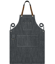 Custom Full Vintage Denim Apron - Grey Denim