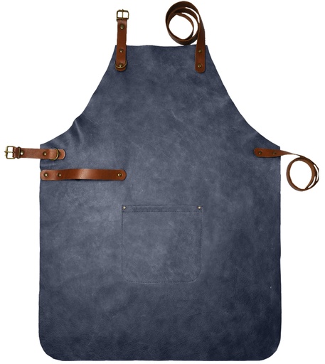 [UNI4644] Full Leather Apron - Marine