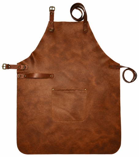 [UNI4642] Custom Full Leather Apron - Cognac