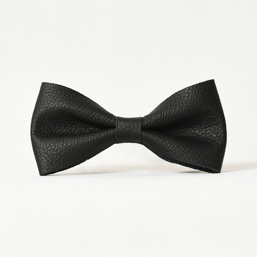 [UNI17064] Leather Bow Tie - Black