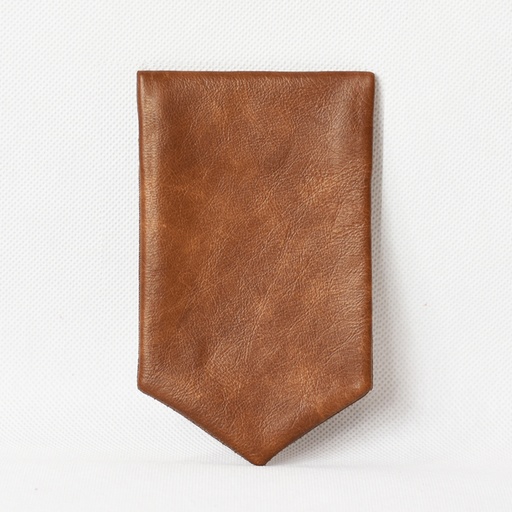 [UNI17080] Leather Pocket Square - Cognac