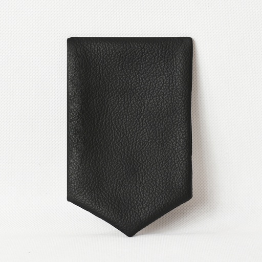 [UNI17081] Leather Pocket Square - Black