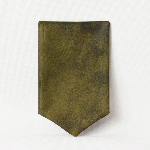 [UNI17086] Leather Pocket Square - Olive