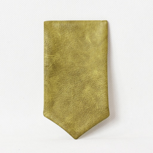 [UNI17087] Leather Pocket Square - Sage